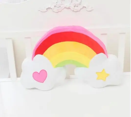 Игрушек! Супер милые плюшевые игрушки красочные сердце ангел радуга мягкие подушки для дивана День рождения Рождественский подарок 1 шт - Цвет: rainbow bridge