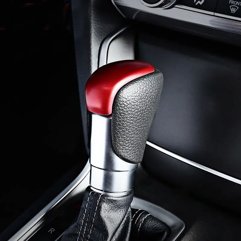 Black Steel Interior Gear Shift Lever Knob Cap Trim For