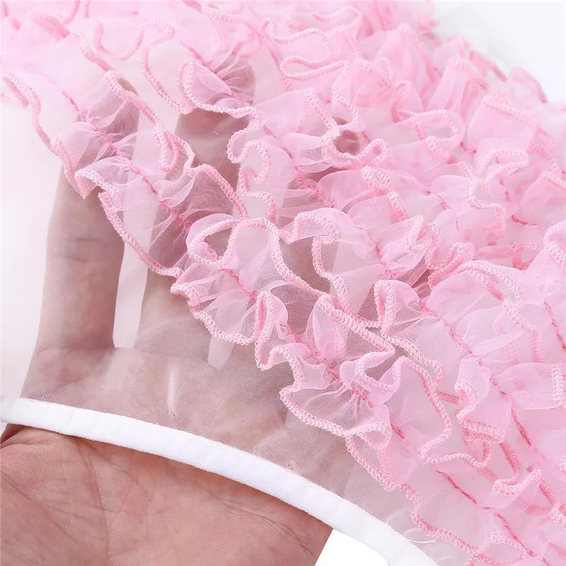 MSemis Мужское нижнее белье Sissy Frilly кружевные трусики с рюшами из органзы трусы