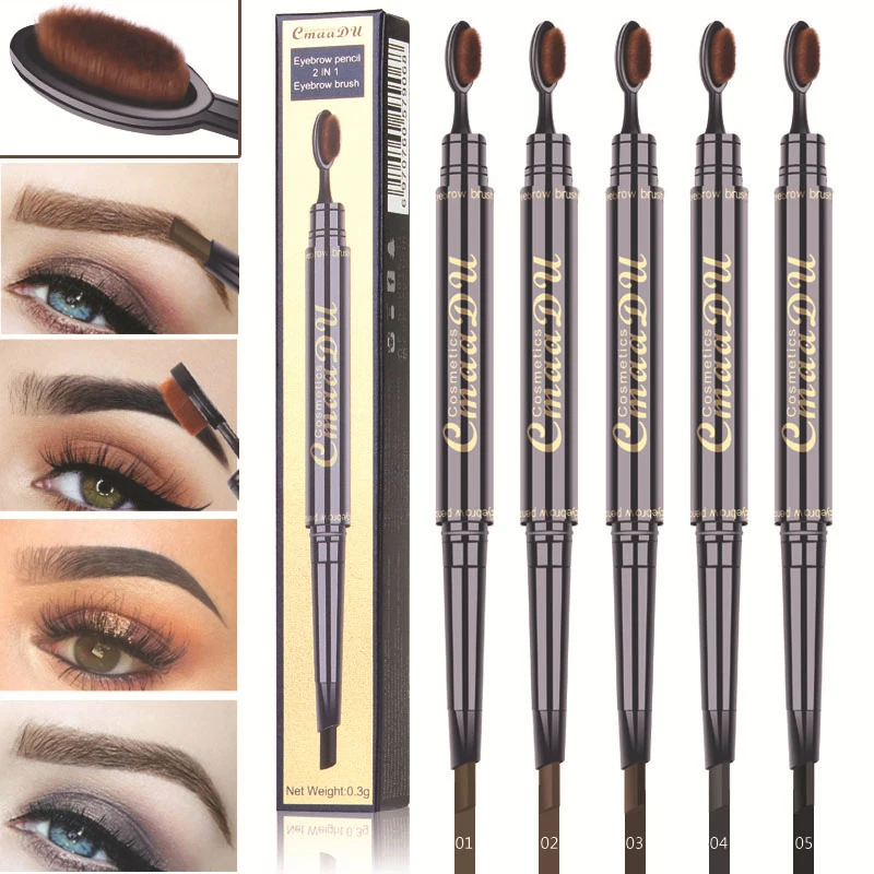 

CmaaDu Brand Eyebrow Pencil 1PC Double-head Brush Eyebrow Lasting Waterproof Not Blooming Easy To Color Eyebrow Pencil TSLM2