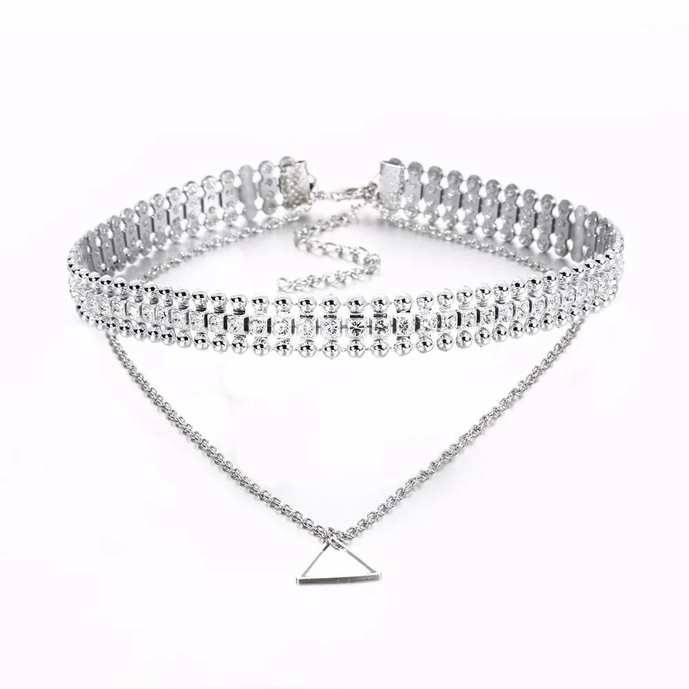 Newest 3 Style Luxury Rhinestone Choker Crystal Chokers Necklace Women