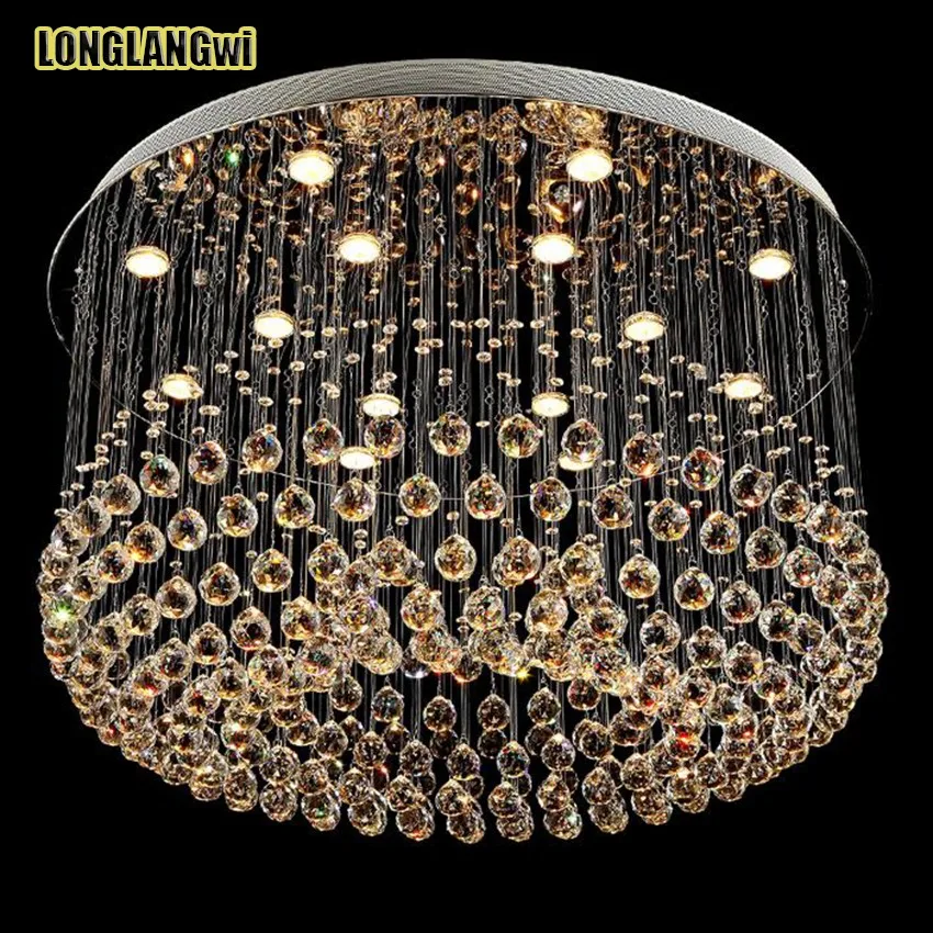 

Modern LED K9 Crystal Chandeliers Lamps For Hotel Bedroom Hotel Contemporary Hanging Lighting LED Crystal Lamps
