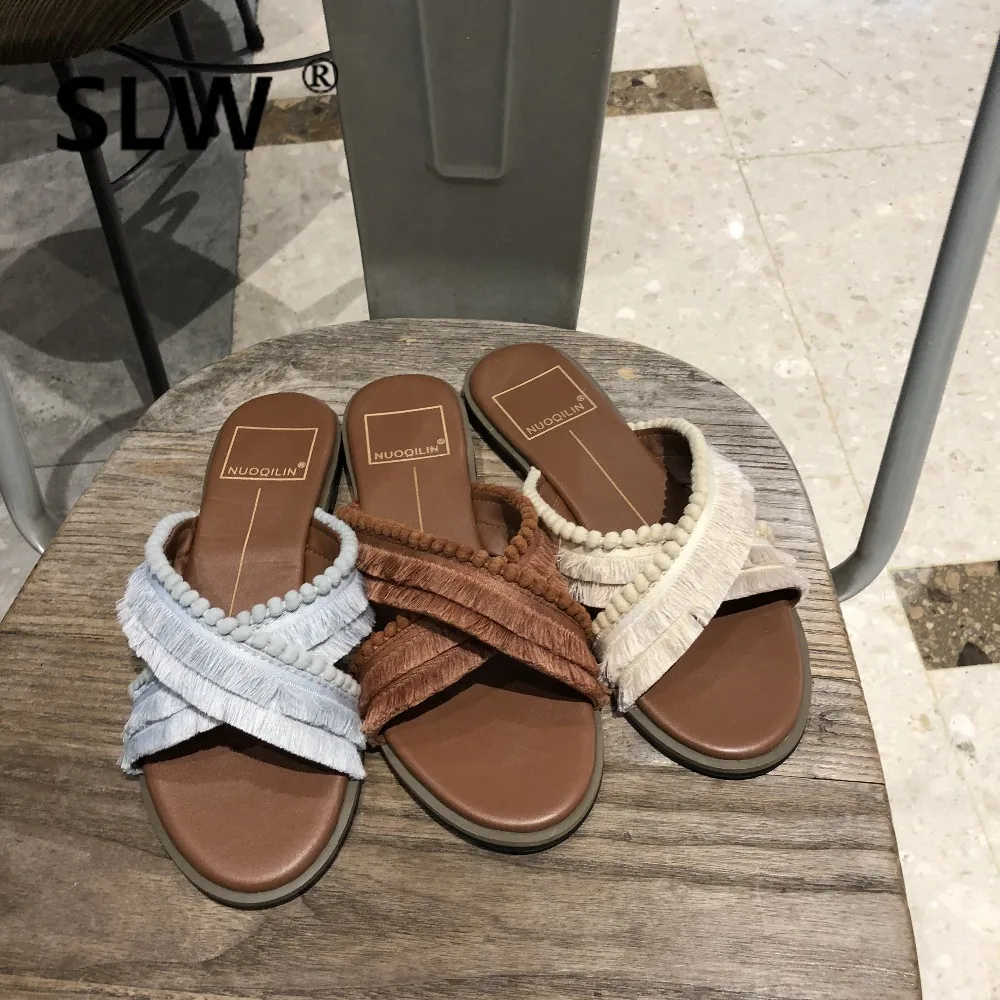 

allmatch Med Flat Rome Velvet Square heel Slides slipper women summer Retro gladiator sandals woman summer Slides Med women