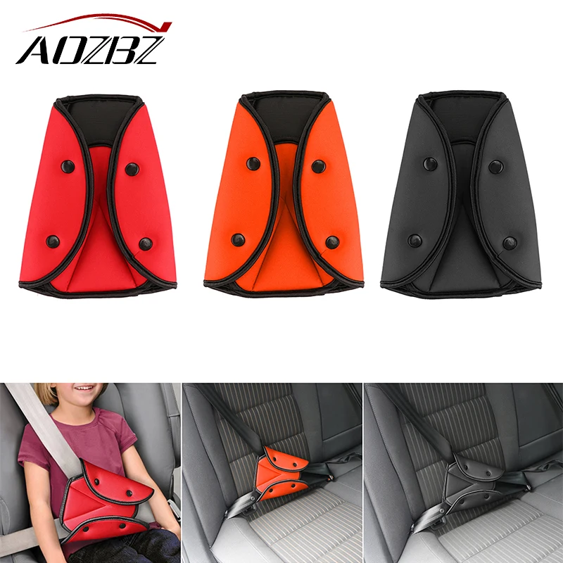 

AOZBZ Soft Safe Fit Thickening Car Seat Belt Fixator Adjuster Protector Cover Strap for Child Kid Triangle Comfortable