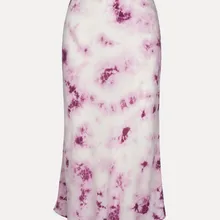 Шелк Цветочный принт юбка-годе женский Высокая талия средней длины юбки