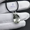 TBJ, colgante simple y elegante con gema de amatista verde natural en plata de ley 925 joyería fina para mujer y mujer como regalo ► Foto 2/5