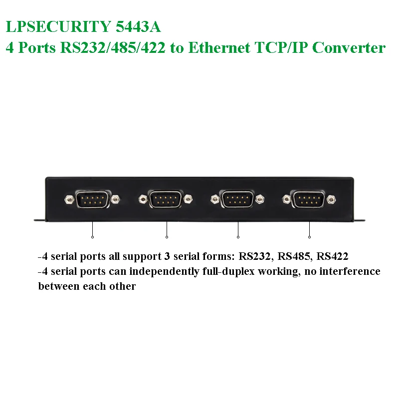 LPSECURITY ZLAN5443A 4 порта RS232/RS485/RS422 в TCP/IP ethernet конвертер шлюз сетевого протокола передачи данных многохост сервер для устройств с последовательным интерфейсом