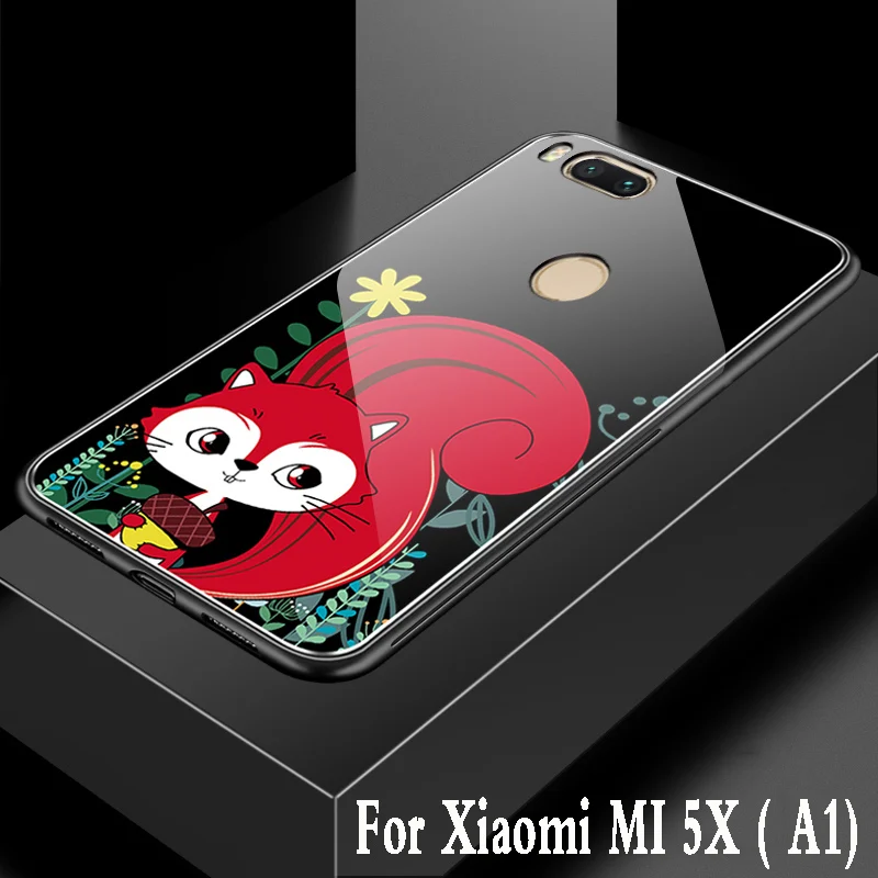 Для xiaomi mi a1 роскошный чехол из закаленного стекла с мультяшным рисунком мягкий