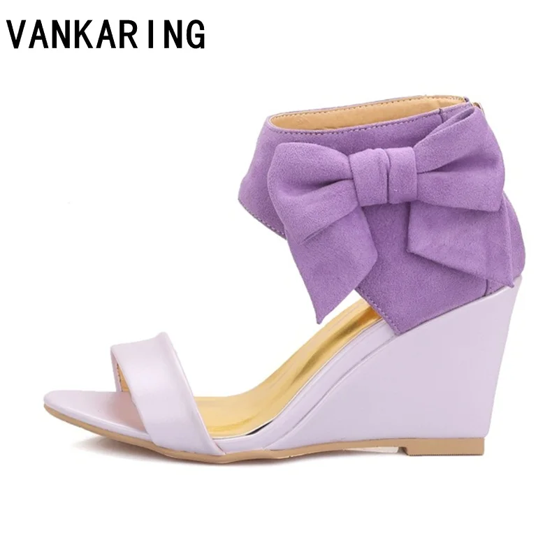 

dress shoes women 2019 summer new sweet flowers bow-tie open toe wedge sandals floral high-heeled shoes platform sandals women