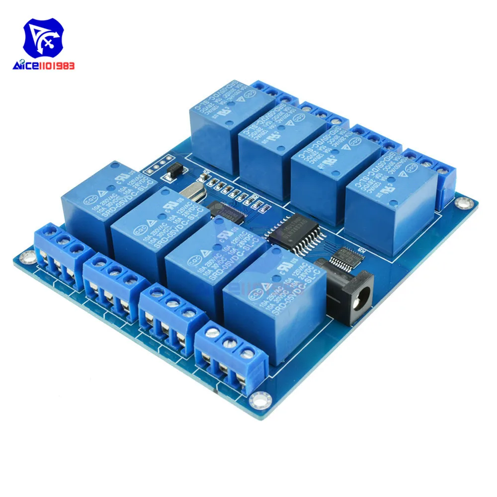 DC 5V 10A 8 канальный модуль Micro USB для ПК верхний компьютер ICSE014A управление