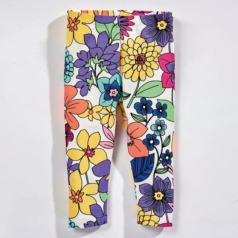 Little maven/брюки для маленьких девочек; детские трикотажные хлопковые Стрейчевые штаны для маленьких девочек с принтом красных фруктов, цветов и животных; 11031