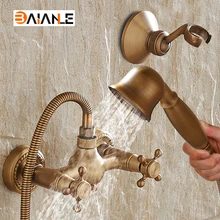 Wall Mounted Classic Bathroom Shower Faucet Bath Faucet Mixer Tap With Hand Shower Head Set jomoo shower head wall mounted bath shower chrome bathroom shower set hand shower with shower hose holder kit watering can