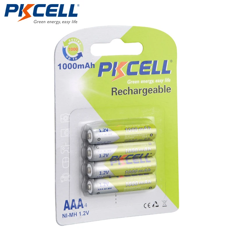 8 шт/2 карты PKCELL Ni-MH AAA батареи 1000mAh 1,2 V AAA перезаряжаемые батареи для камеры/фонарик/игрушки