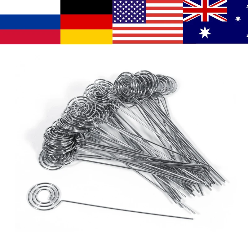 

50Pcs Silver Metal Wires Photo Card Picture Memo Paper Note Display Clip Holders (Round Shape) Christmas Decorations