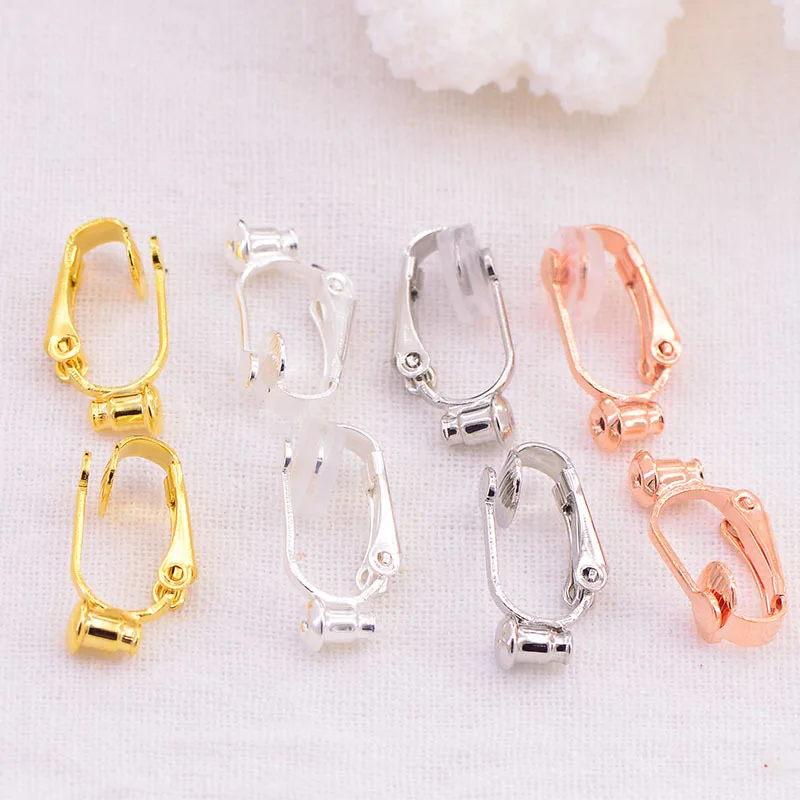 

SEA MEW 50 PCS Metal Copper Ear Clip Base Settings DIY Earrings Accessories