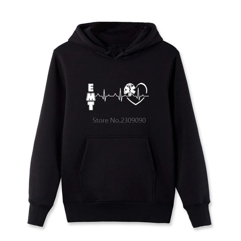 Emt heart Funny Hoodies Men Spring Autumn Brand Sweatshirt