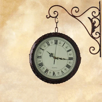

Iron Mute Large Creative Wall Clock Living Room Double Sides Wall Clocks Decorative Relogio Parede Watch Reloj Time Tool 50A0969