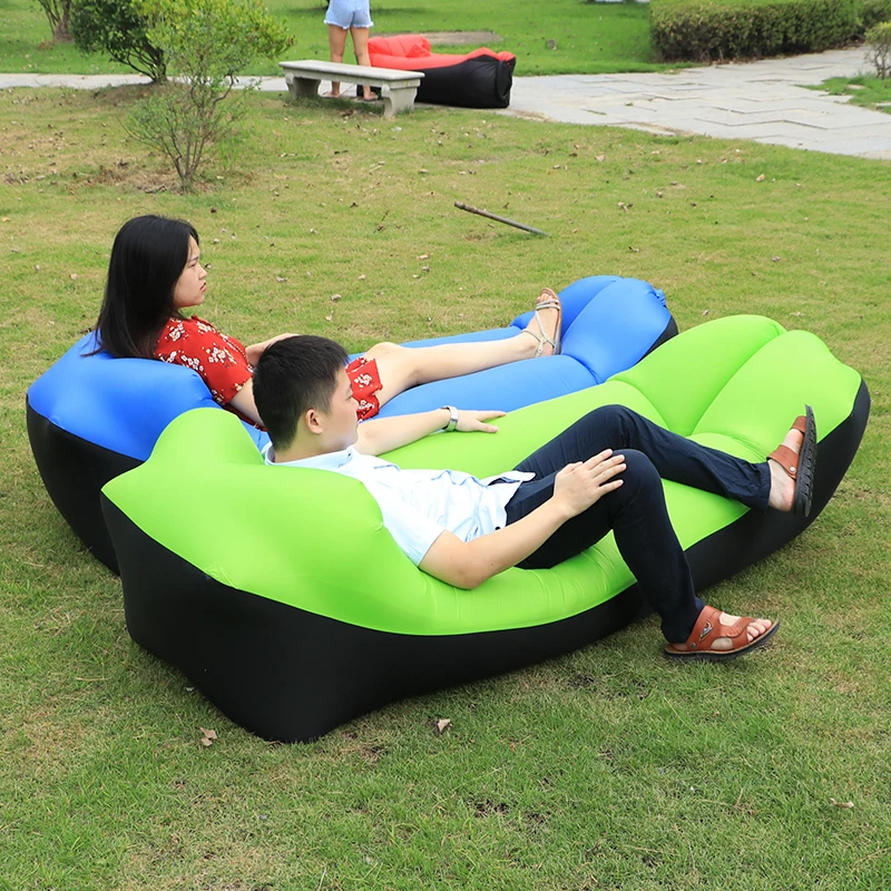 Kishoo Brand Camping mat Lazy Bag Sleeping Lay Fast Inflatable Lounger chair Air Sofa Beach Bed Banana Laybag |