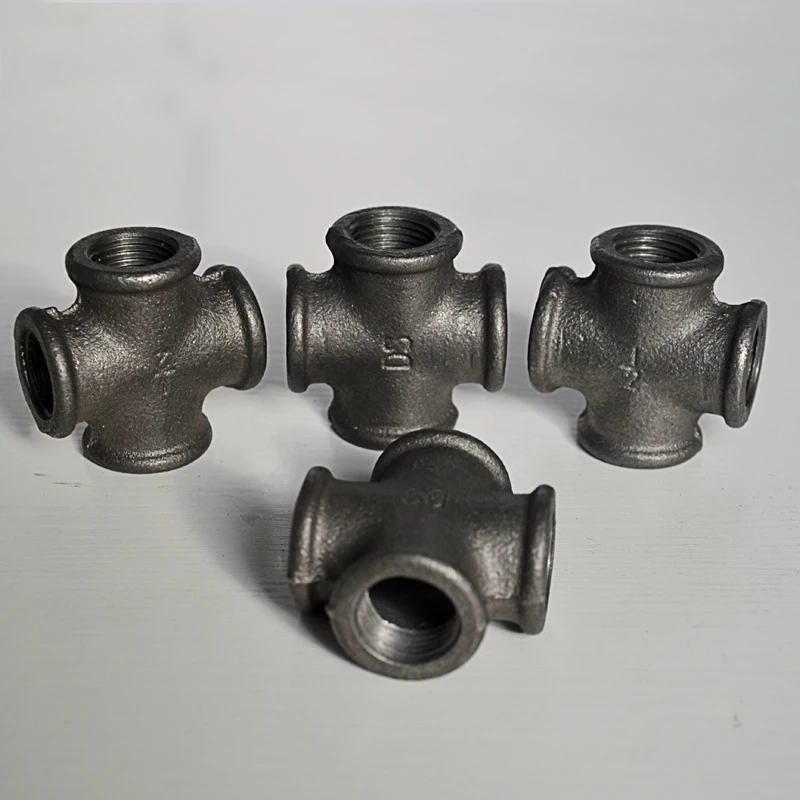 

4Pcs/Lot G1" DN25 Iron Black Cast Cross Pipe Fittings for Furniture Table Legs Pipe Bracket Ornamental Furniture Home Furnishing