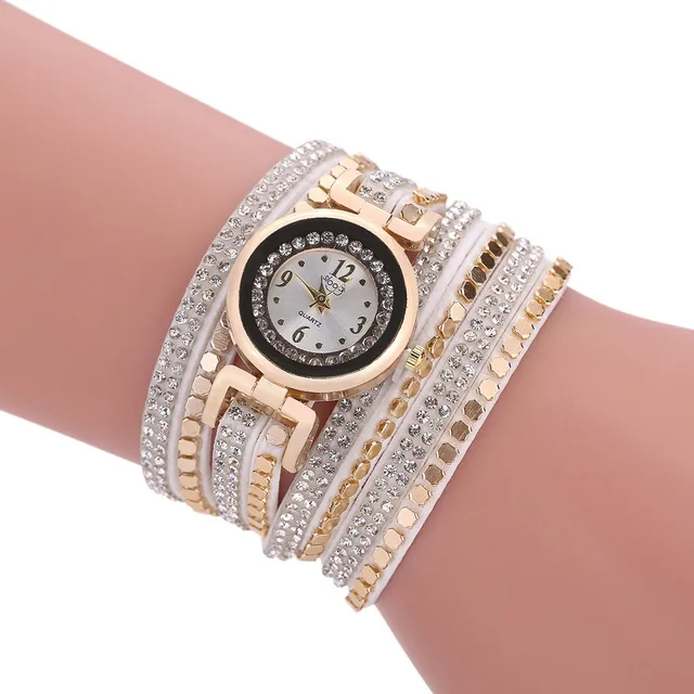 Ladies Fashion Women Vintage Rhinestone Crystal Bracelet Watches Round Case Dial Ladies Fashion Women Vintage Rhinestone Crystal Bracelet Watches Round Case Dial