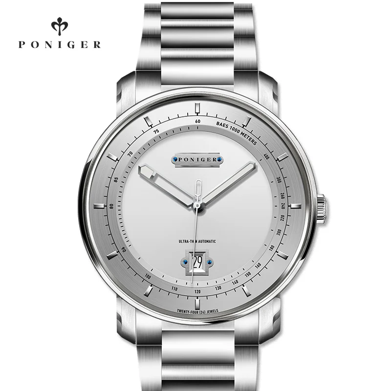 Роскошный бренд PONIGER мужские часы Япония MIYOTA 9015 автоматические механические наручные часы мужские ТАХИМЕТР сапфировые часы P913-2