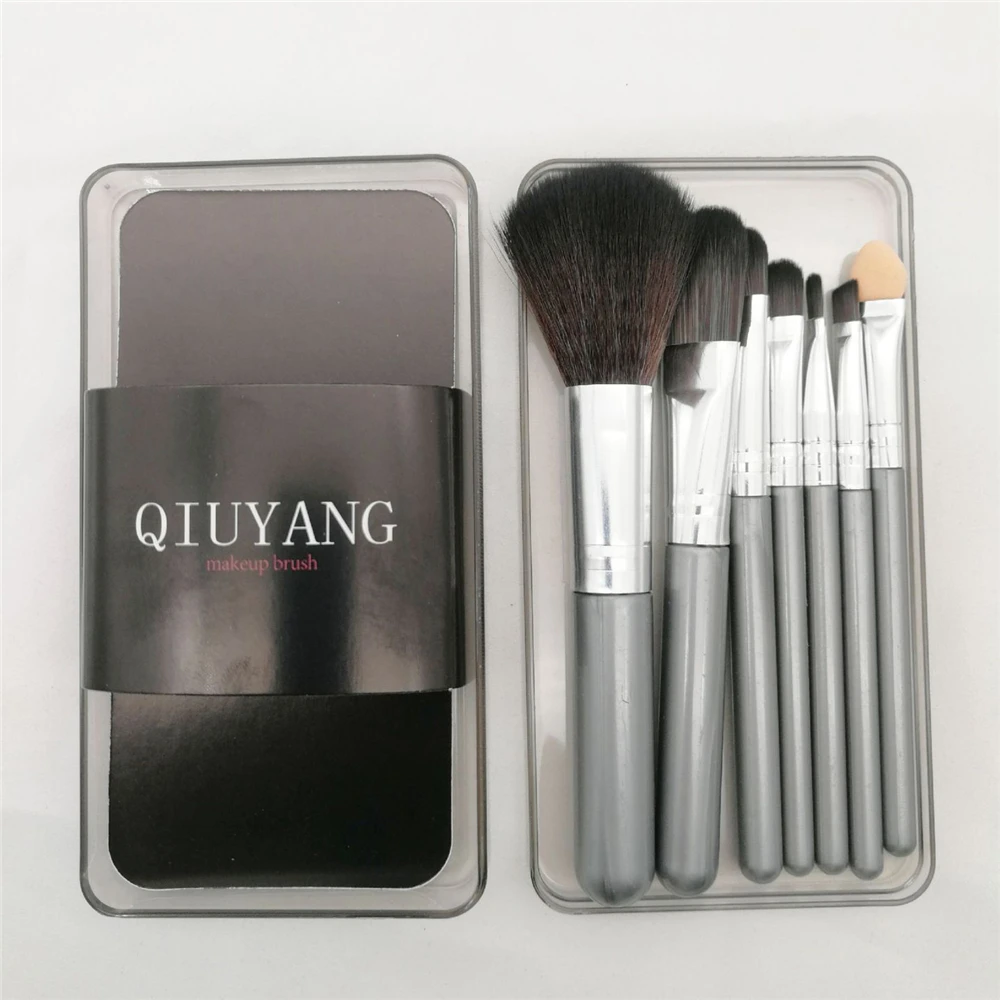 

Makeup Brushes Set 7Pcs Wooden Brush Set with PU Bag Foundation Blush Powder Blending Eyeshadow Beauty Make Up Brush Tool Kit