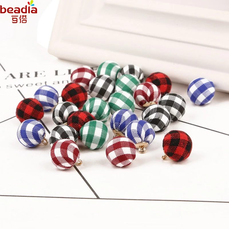 

2017 Promotion Best Quality Five Color Selectable Fashion Fabric Covered Beads Charm Pendant Women DIY Jewelry Accessories