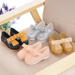 4 цвета, 2018 г. модные мини Мелисса девушки лук желе Сандалии для девочек милые бабочки детские мягкие Обувь противоскольжения желе Обувь