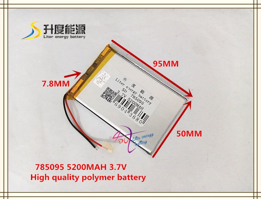 3,7 V 5200 mAH 785095 полимерная литий-ионный/литий-ионный аккумулятор для планшетных ПК mp3 mp4 сотовый телефон power bank