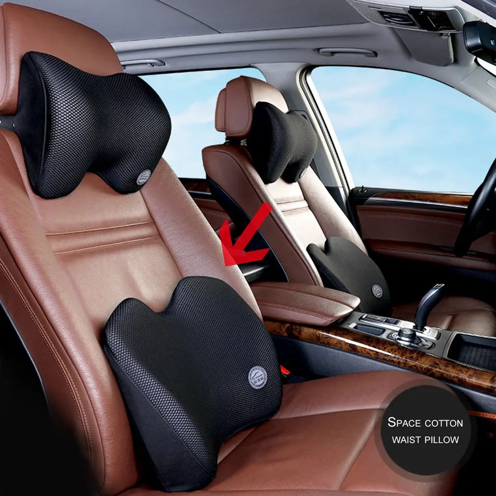 

ICAROOM I-605MS Car Headrest Breathable Space Cotton Pillow Neck Waist Car Soft Support Seat Cushion Car Styling Supplies