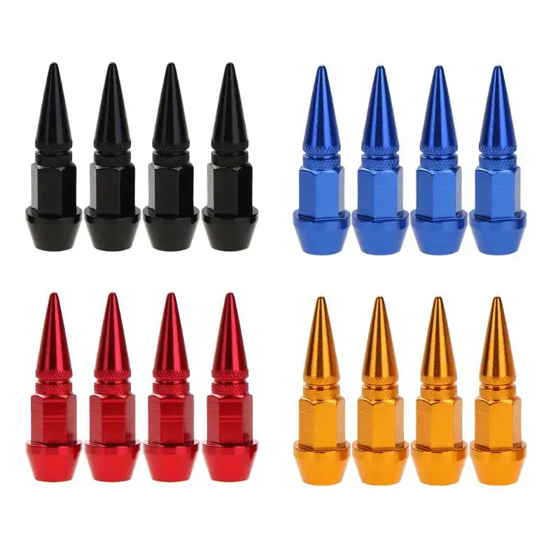 

4Pcs/pack Aluminum Alloy Spike Shaped Motorcycle Valve stem caps Replacement Car Bike Tire Valve Stem Dustproof Caps Covers