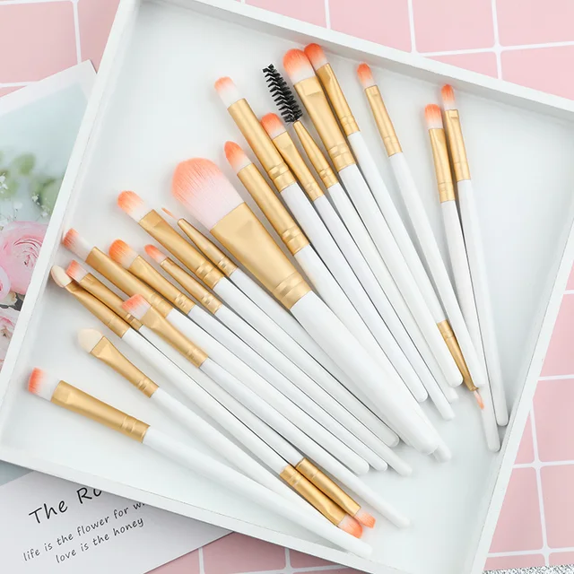 ROSALIND 20Pcs Professional Makeup Brushes Set Powder Foundation Eyeshadow Make Up Brushes Cosmetics Soft Synthetic Hair -