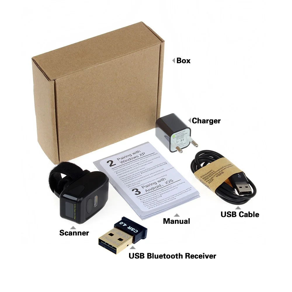 MJ R30 Мини Bluetooth кольцо 2D сканер для qr кода PDF417 DataMatrix Беспроводной Портативный