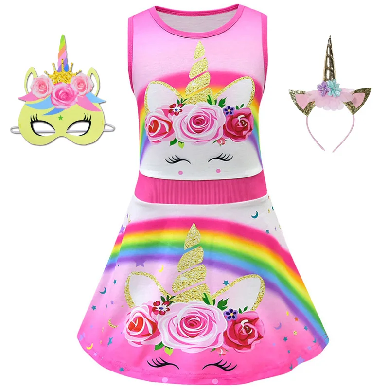 

Unicorn Dress 2019 Fashion Girl Kids Party Wear Dresses For Girls Princess Dress Children's Clothing Kid Vestidos