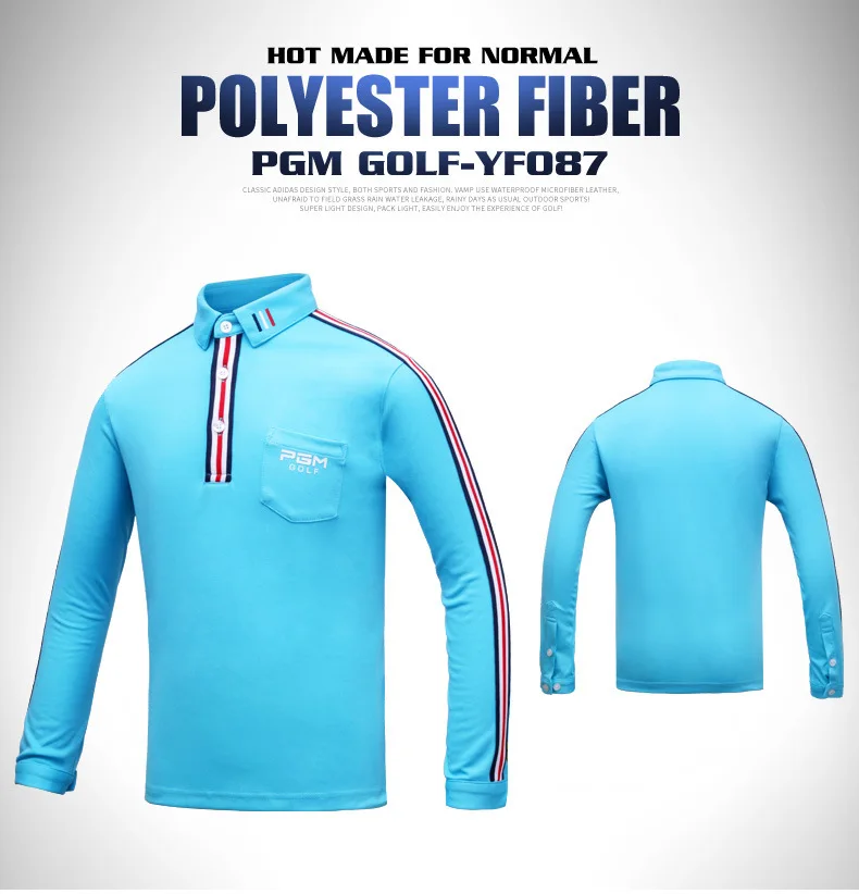 2018 PGM ملابس غولف الأطفال بأكمام طويلة تي شيرت الصبي تنفس امتصاص الرطوبة عالية مرونة الملابس حجم S-XL