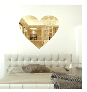 

Free shipping Puzzle Combined LOVE Wall Mirror Sticker,DIY Mirror Wall Decal&Murals For Sweet Home Deco
