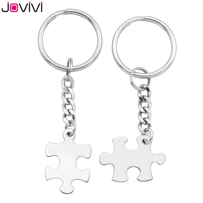 Jovivi 2 шт. брелок из нержавеющей стали головоломка пара кольцо для ключей
