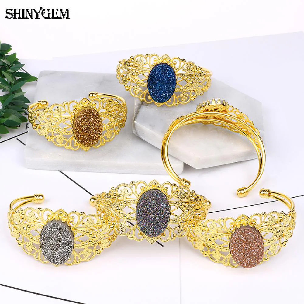 ShinyGem классические роскошные полые цветочные короны золотые бриллианты овальные