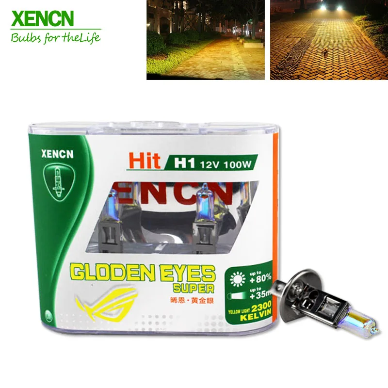 

XENCN H1 2300K 12V 100W Golden Eyes Super Yellow Original Line Car Halogen Head Light OEM Quality Auto Lamp Free Shipping 2PCS
