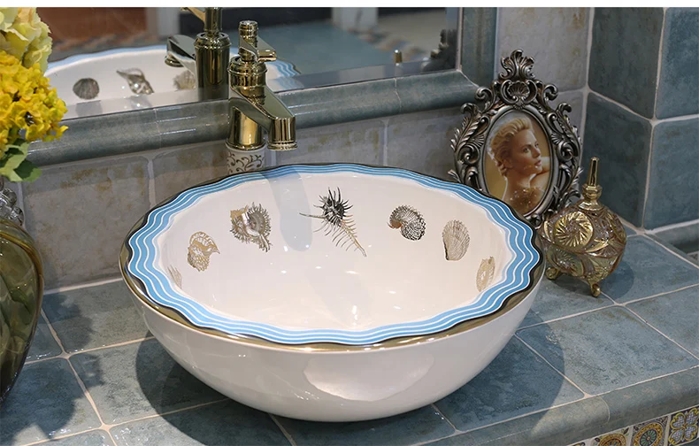 Round Western Antique Chinese Ceramic Colored Bathroom Basin Hand Round Western Antique Chinese Ceramic Colored Bathroom Basin Hand Wash Bowls Lavabo Sink Bowl In Sinks From Home