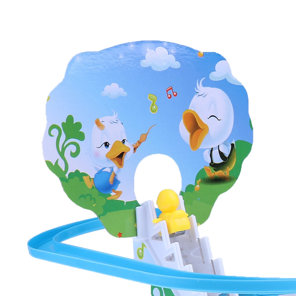 Plastic Electric Small Penguins Climb Stair Track Toys with Light Music Birthday Christmas Gift for Baby Kids Children