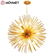 Скандинавский художественный светодиодный алюминиевый люстра в форме одуванчика, золотой подвесной светильник, декоративные светильники, светодиодные домашние светильники