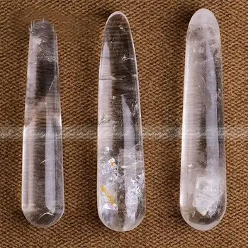 

1 Piece Natural White Quartz Crystal Body Massage Wand Powerful Healing A325 Natural stones and minerals