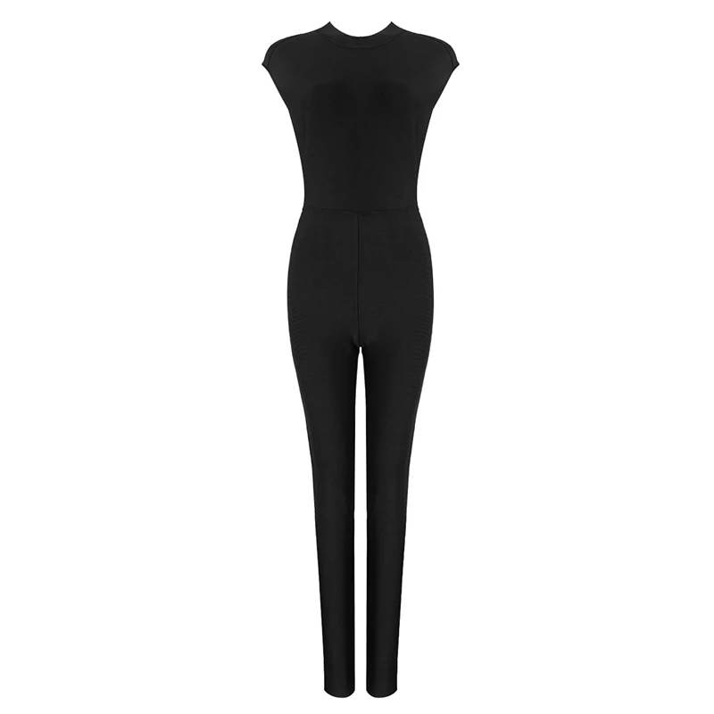 2019 fashion 3 Colors high quality sexy women bandage Red black White Beading Backless bandage jumpsuits K-056 2019 fashion 3 Colors high quality sexy women bandage Red black White Beading Backless bandage jumpsuits K-056