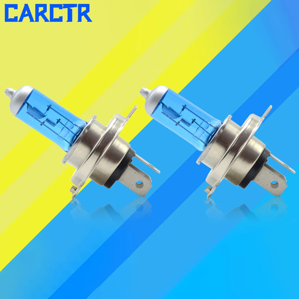 CARCTR Halogen Bulbs for Car Yellow Ultra white Light 100W 3000K 6000K 12V H1 H3 H4
