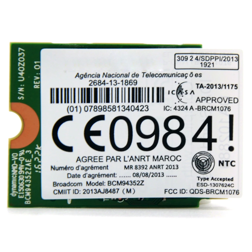Wtxup для Broadcom bcm94352z dw1560 802.11ac 867 Мбит/с Беспроводной m2 NGFF мини pci e Wi Fi адаптер + Bluetooth 4.0