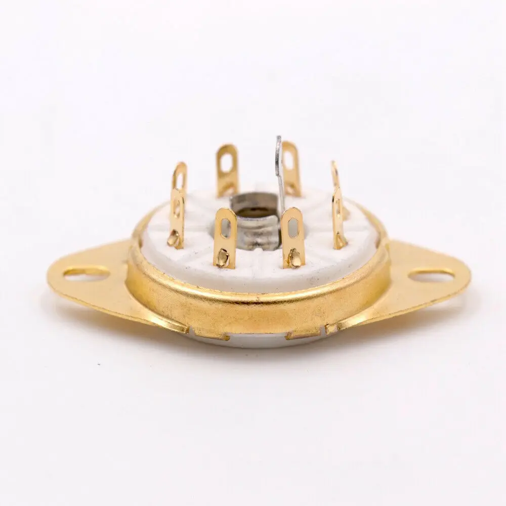 1PC 8PIN TUBE SOCKET B8G Ceramic VALVE BASE Tin/Gold Plated for 5B254 C3G 7N7 EF22 Vintage Audio Amplifier DIY Project hifi