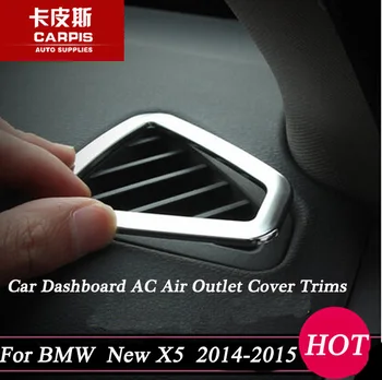 

ABS Chrome Car Dashboard AC Air Outlet Cover Trim Car Air Outlet Vent Cover Sticker For BMW X5 F15 2014 2015 Car Styling