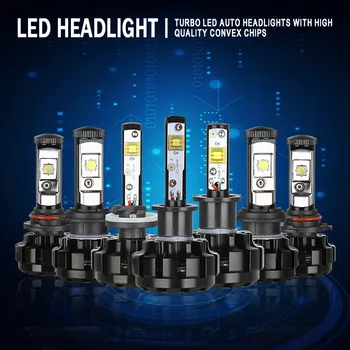 

JGAUT V18 Car LED Headlight Kit H4 H13 9007 Hi/Lo H7 H11 9005 9006 H1 H3 XHP70 Chip Replacement Bulbs 3000K 4300K 8000K 6000K