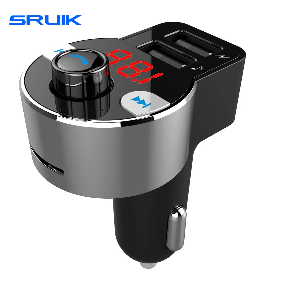 

Car Bluetooth Fm Transmitter Wireless Car Transmitter Receiver Hands-Free Calling Flac Audio Player Dual USB Auto Charger Port